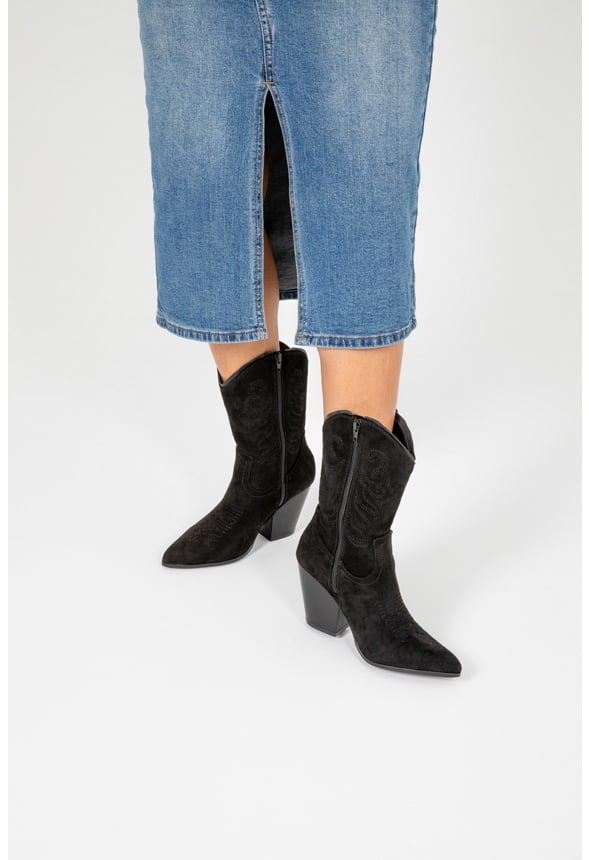 Lottie Cowboy Boot Black