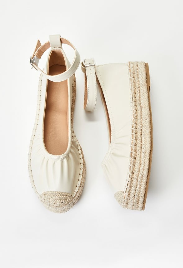 Tessa Espadrille Flat Birch White