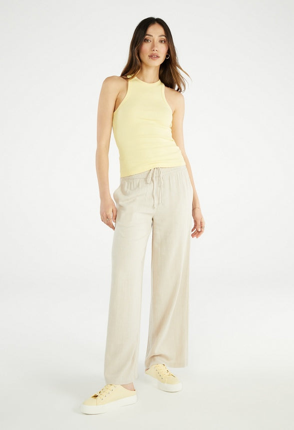 Basic Rib Tank Top Pale Banana