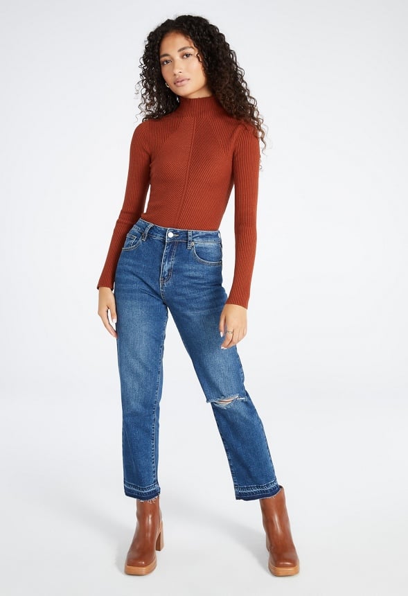 Sweater Rib Top Picante Brown