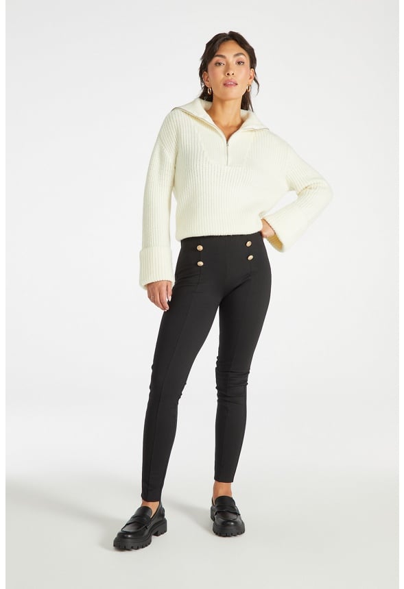 High Rise Ponte Pants Black Caviar