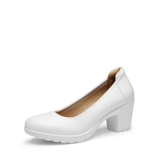 Ascenda Chunky Low Block Heel Pumps - Edena