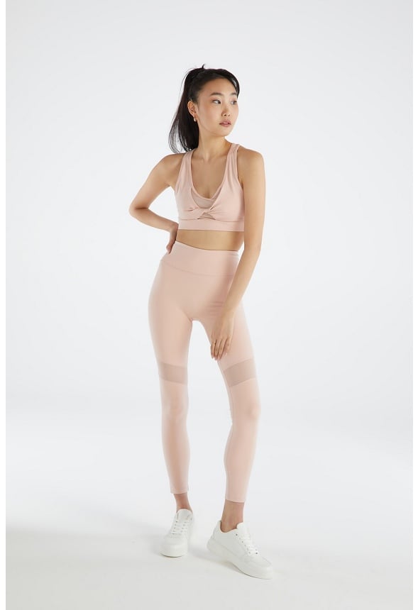 Mesh Insert Active Leggings Rose Smoke