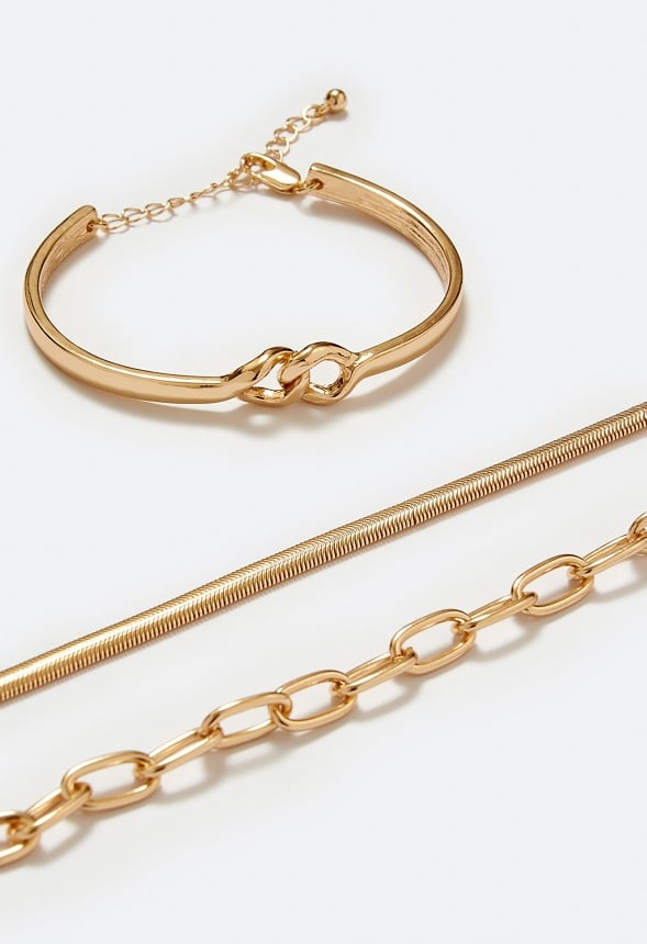 Rox Multi Chains Bracelets Pack Gold