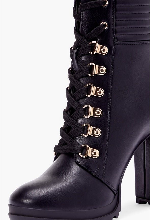 Shandee Lace-Up Bootie Black Onyx