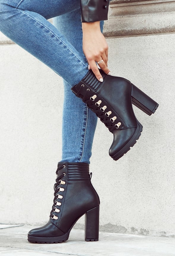 Shandee Lace-Up Bootie Black Onyx