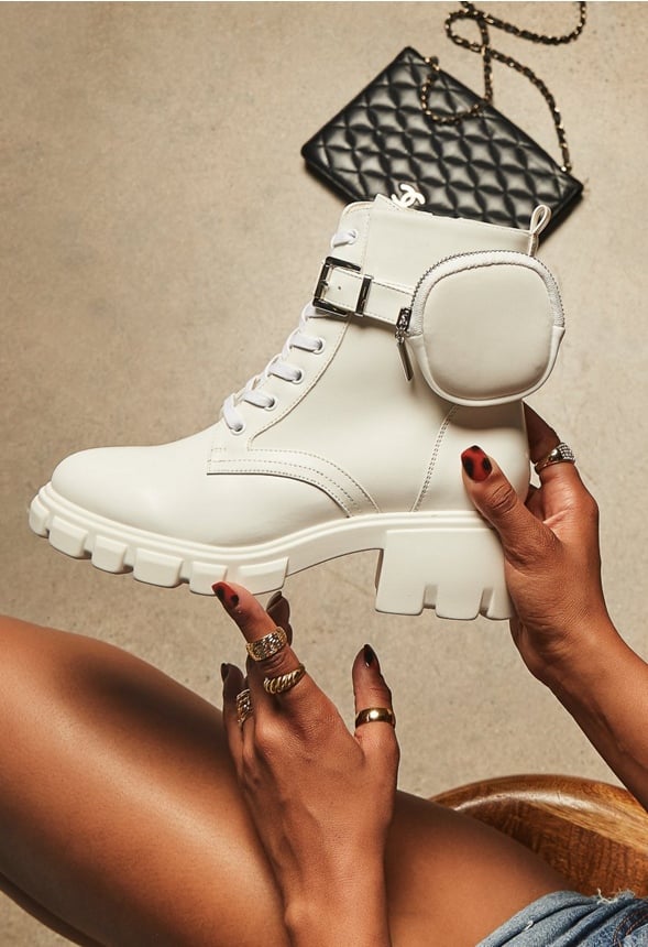 Tanzi Lug Sole Boot White