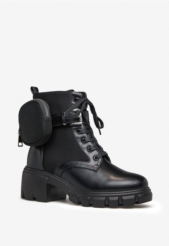 Tanzi Lug Sole Ankle Boot Black