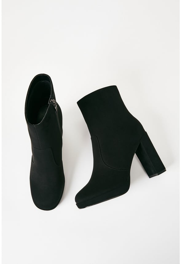 Ilsa Platform Heeled Ankle Boot Black Caviar