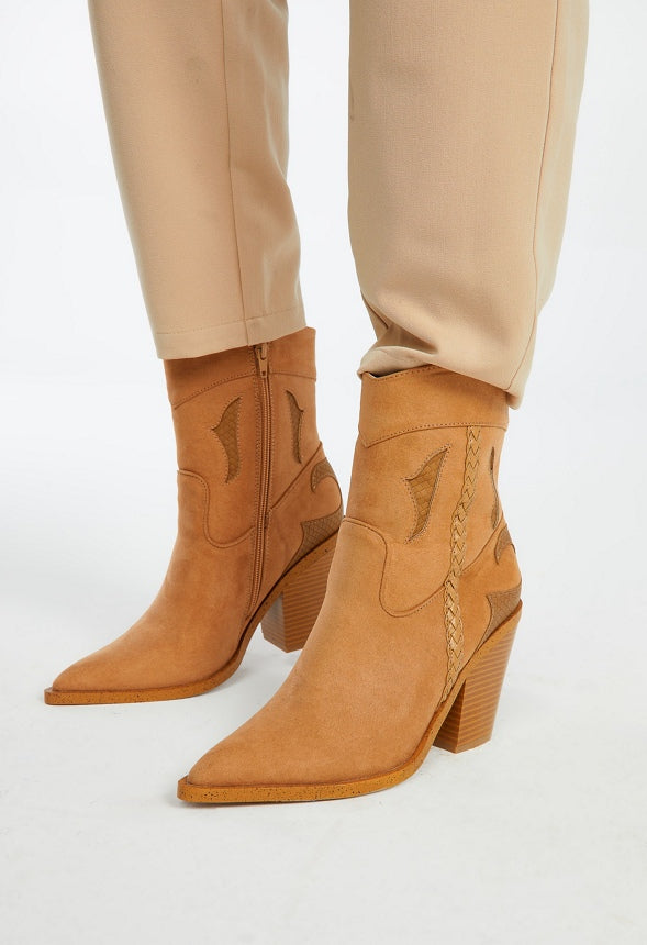 Selina Western Bootie Light Tan/ Camel