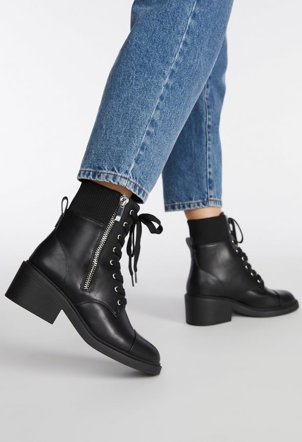 Leonie Block Heeled Ankle Boot Black