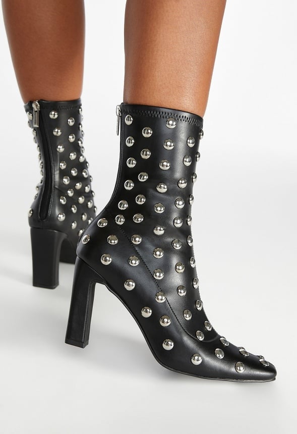 Maddie Stiletto Bootie Black/ Silver