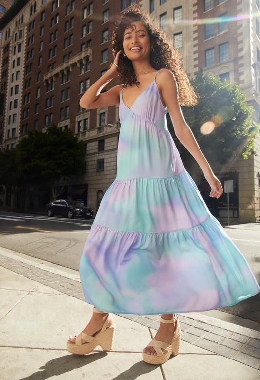 Tiered Maxi Dress Limpet Shell Multi
