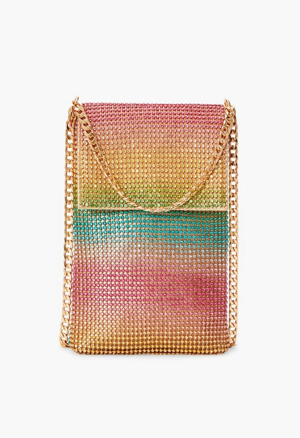 Rhinestone Crossbody Bag Rainbow