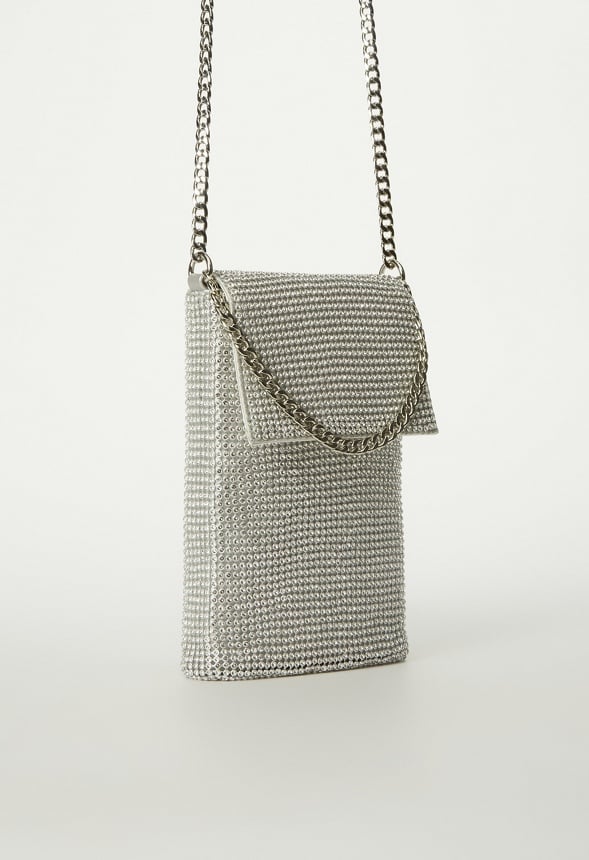Rhinestone Crossbody Clear/Silver