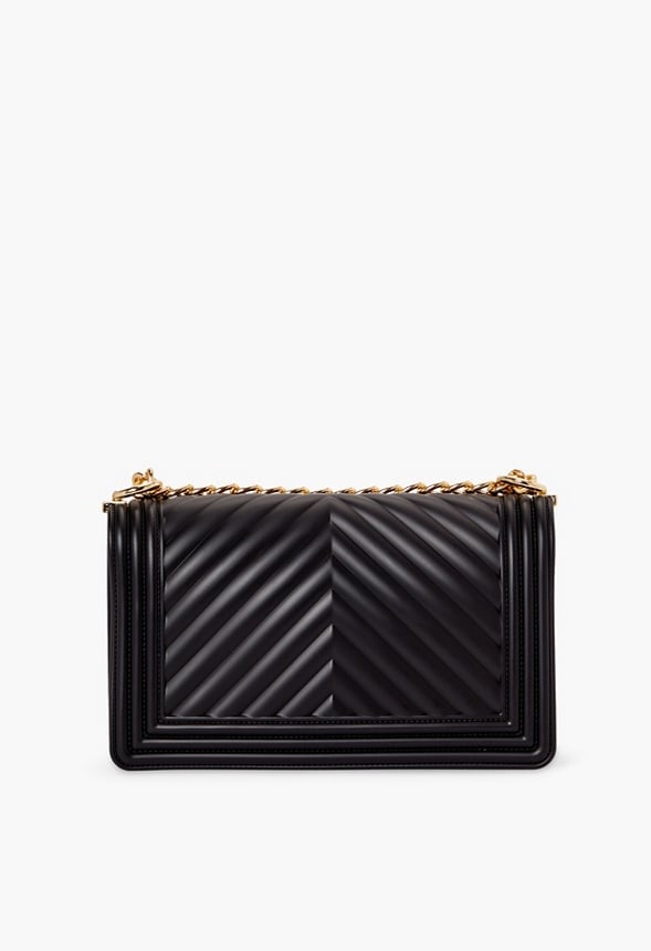 Chevron Jelly Crossbody Black