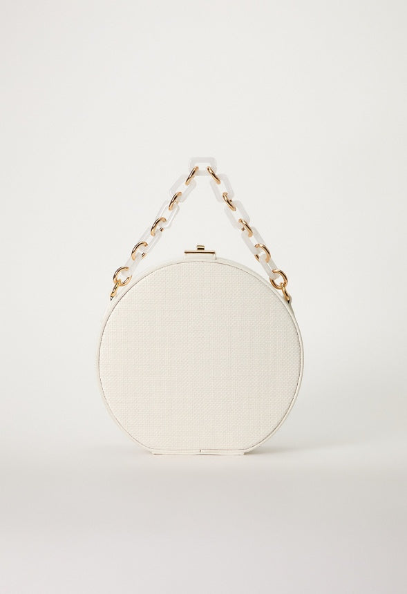 Resin Handle Canteen Crossbody White Multi