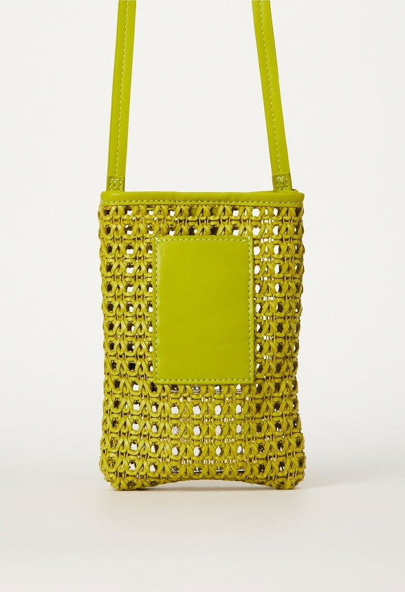 Woven Phone Crossbody Wild Lime