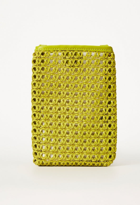 Woven Phone Crossbody Wild Lime