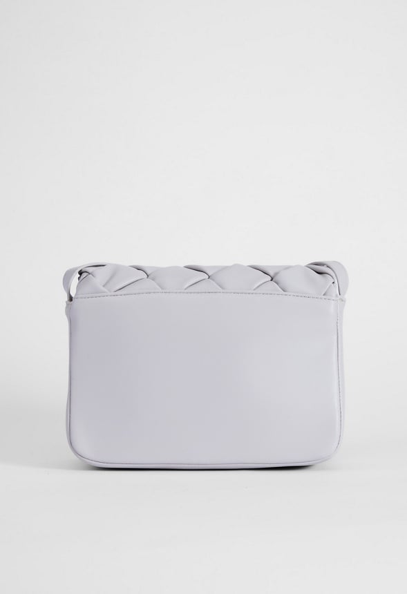 Braided Puffy Crossbody Bag Vapor Blue