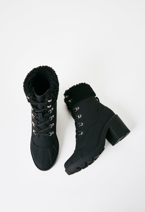 Elie Sherpa Combat Boot Black Caviar