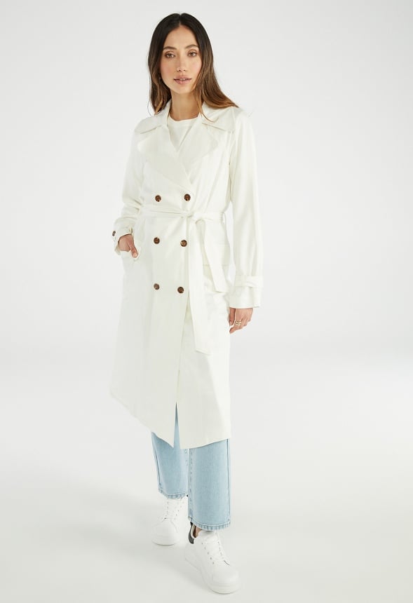 Drapey Trench Coat Marshmallow White