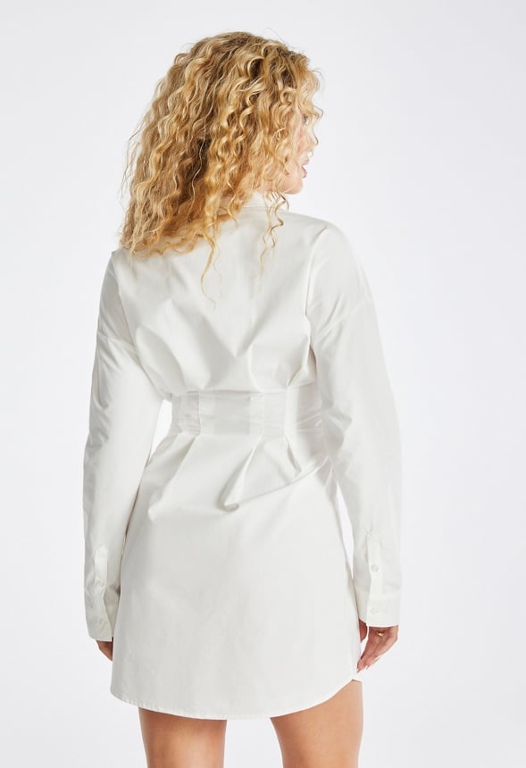 Corset Shirt Dress Bright White