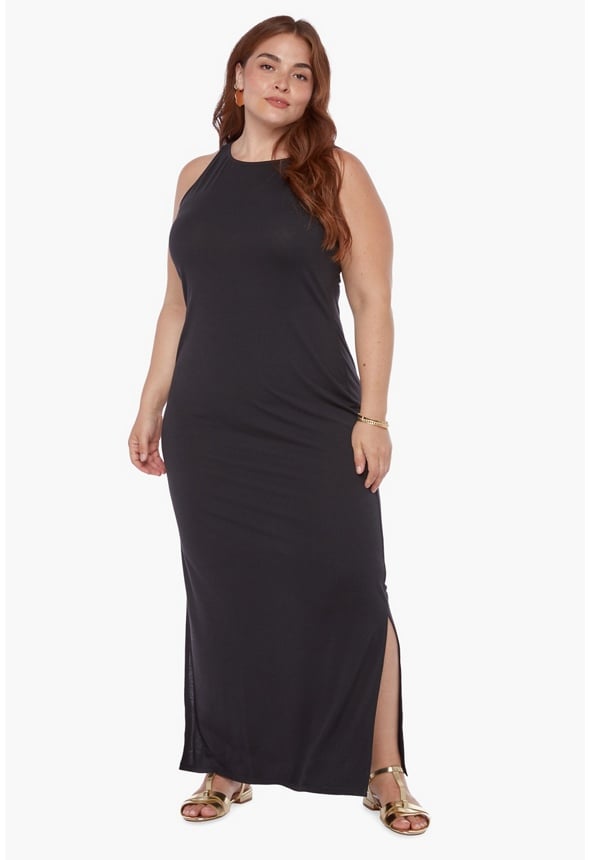 Reversible Low Back Tank Maxi Dress Black Caviar