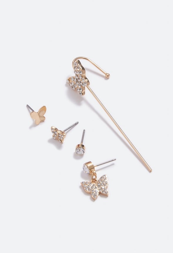 Erin Butterfly Earparty and Ear Hook Crystal/ Gold