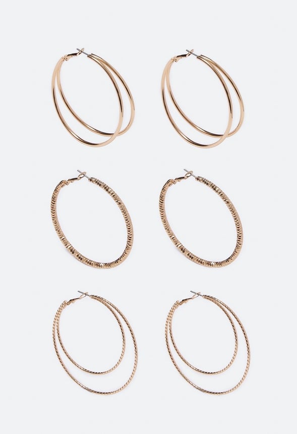 Nina Mixed Hoops Multipack Gold