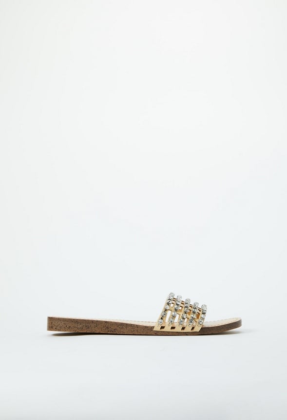 Stella Embellished Slide Sandal Semolina Beige