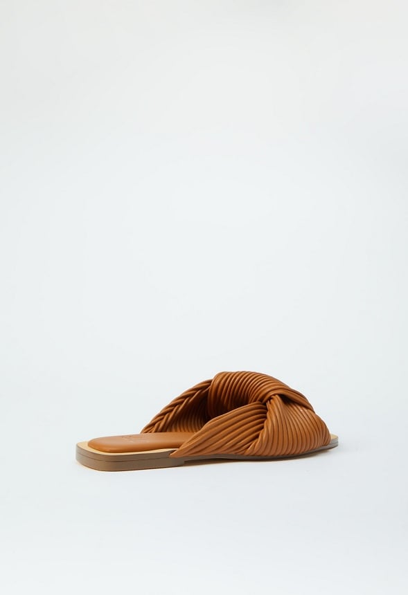 Estelle Flat Slide Sandal Light Tan