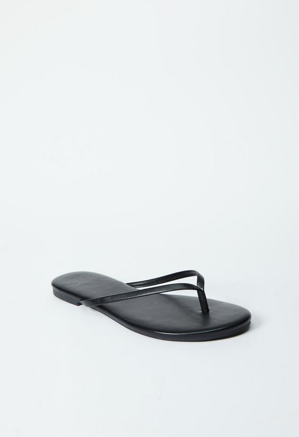 Layla Flat Thong Sandal Black Caviar