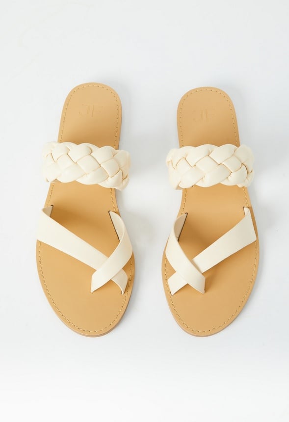 Suri Flat Slide Sandal Birch White