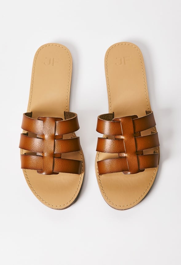 Naya Flat Slide Sandal Camel