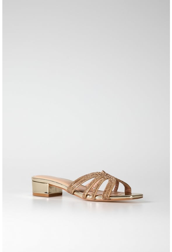 Catalina Block Heeled Sandal Gold