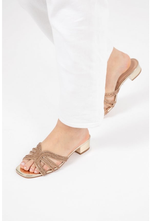 Catalina Block Heeled Sandal Gold