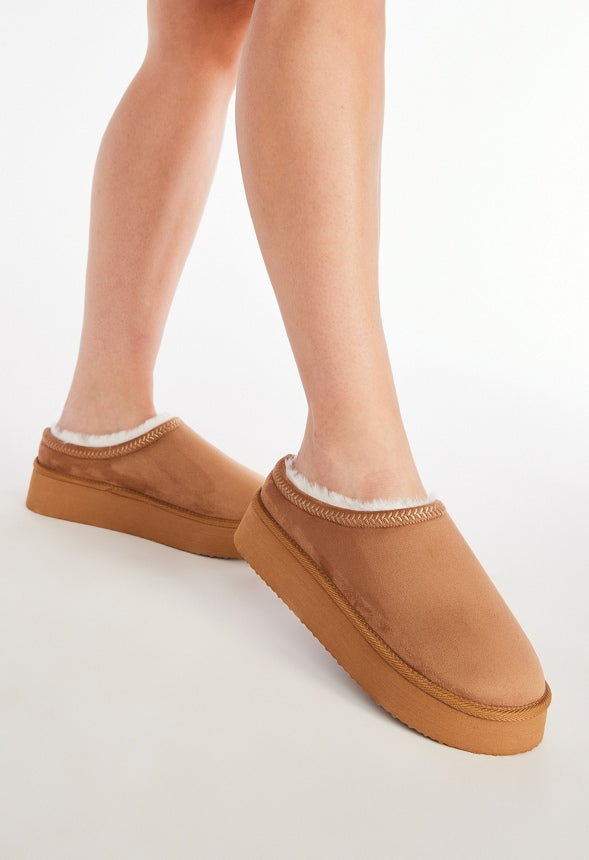 Hailey Platform Fuzzie Light Tan