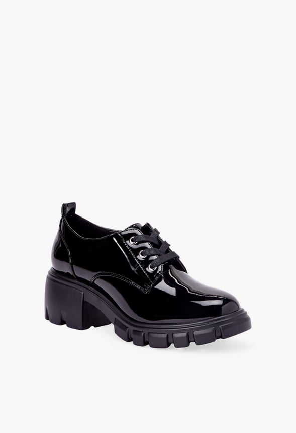 Sofia Lace-Up Heeled Oxford Black Caviar