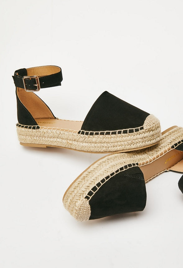 Calina Espadrille Flat Black