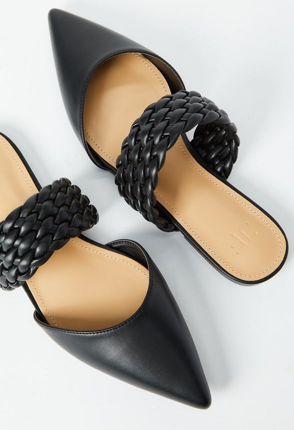 Alanis Pointed Toe Flat Black Caviar
