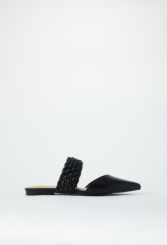 Alanis Pointed Toe Flat Black Caviar