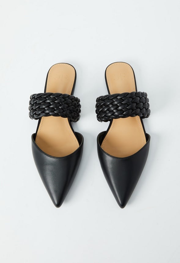 Alanis Pointed Toe Flat Black Caviar