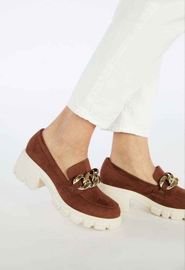 Elia Lug Sole Loafer Leather Brown Multi