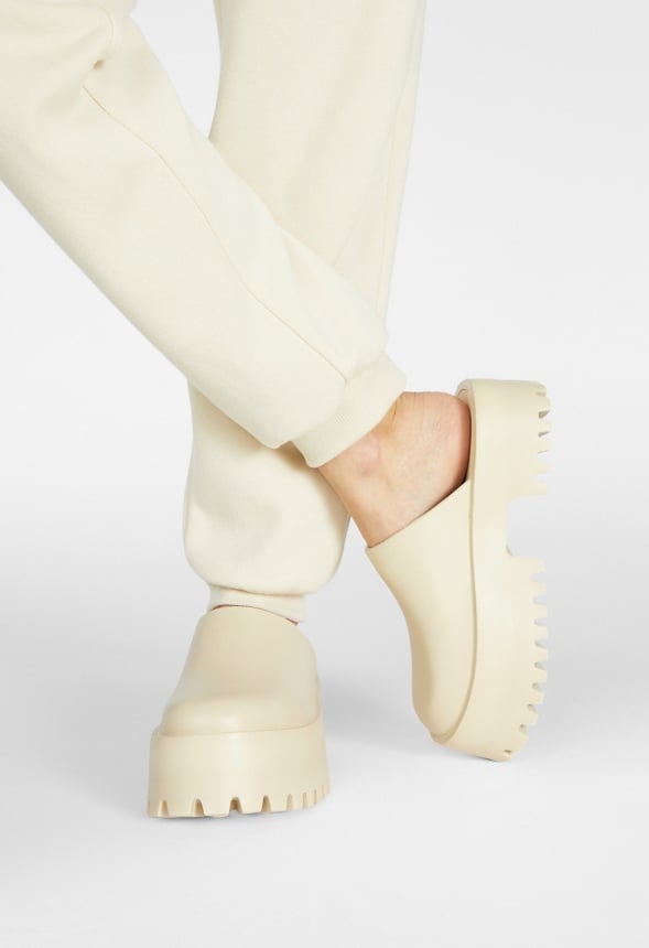 Jaella Mule Slide Birch White