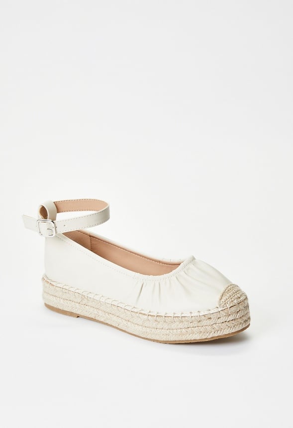 Tessa Espadrille Flat Birch White