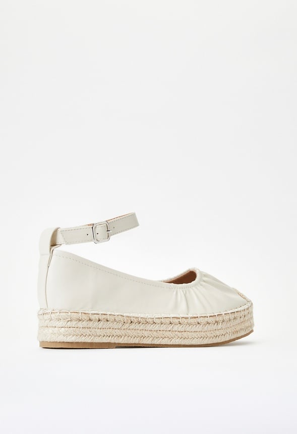 Tessa Espadrille Flat Birch White