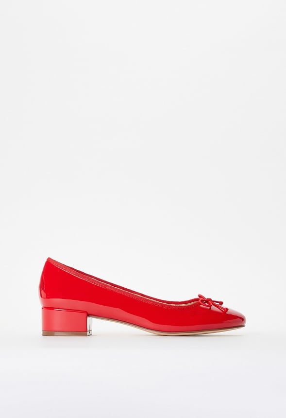 Madelaine Block Heeled Pump Salsa Red