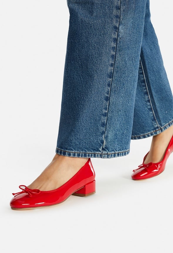 Madelaine Block Heeled Pump Salsa Red