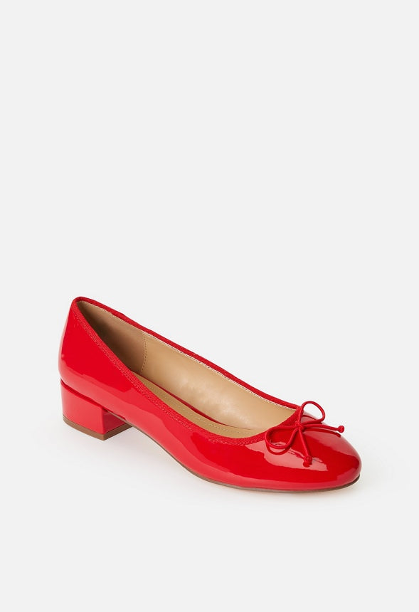 Madelaine Block Heeled Pump Salsa Red